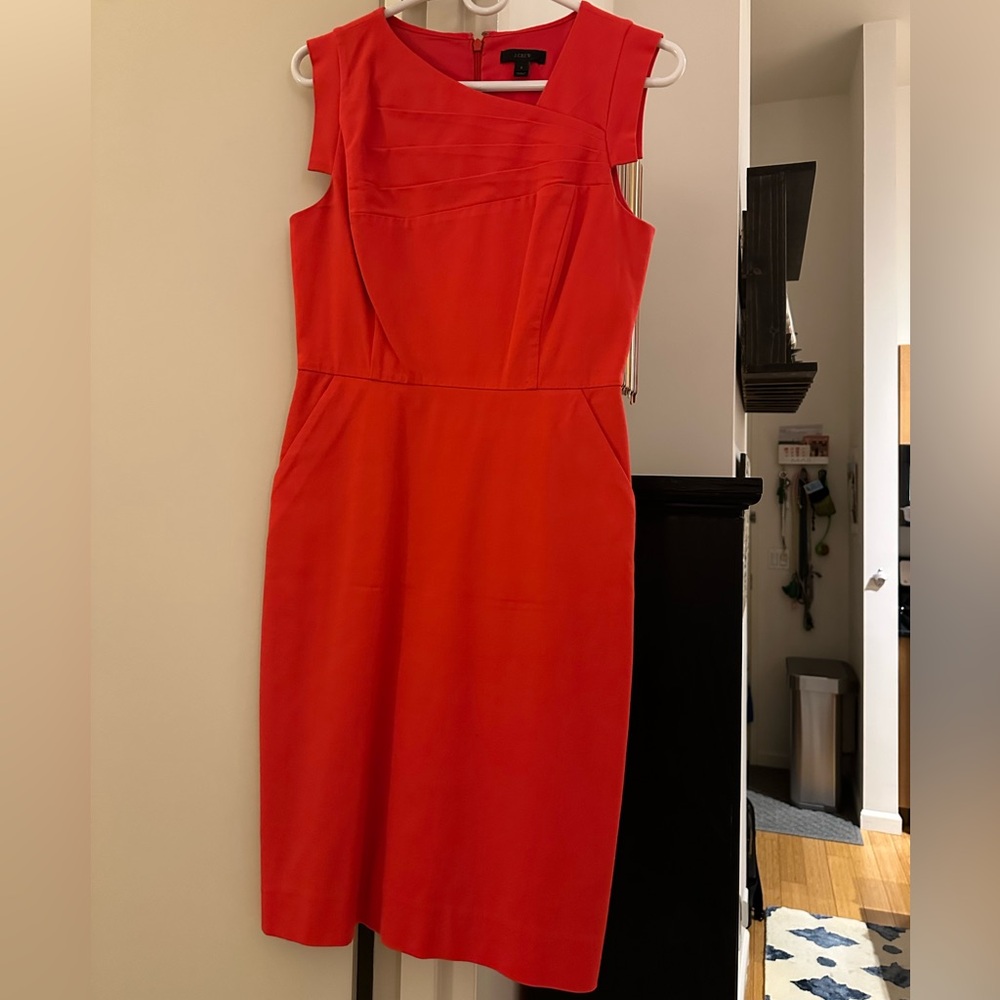 J. Crew Vibrant Red Midi Dress